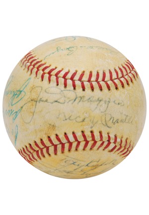 New York Yankees Old Timers Multi-Signed Baseball (JSA)