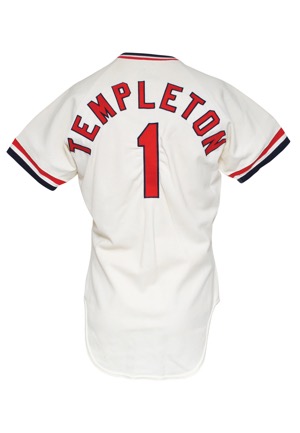 1976 Garry Templeton Rookie St. Louis Cardinals Game-Used & Autographed Home Jersey (JSA)