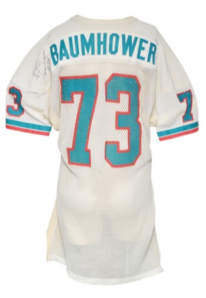 Early 1980s Bob Baumhower Miami Dolphins Game-Used & Autographed Road Jersey (JSA • Repairs)