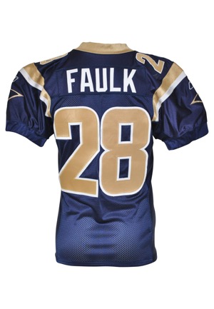 2002 Marshall Faulk St. Louis Rams Game-Used Home Jersey (Repairs • Photomatch) 