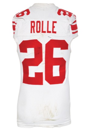 2009 Antrel Rolle New York Giants Game-Used Road Jersey (Repairs • Unwashed)