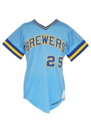 1976 Bill Travers Milwaukee Brewers Game-Used Road Jersey