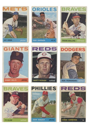1957-64 Topps Autographed Baseball Card Collection (136)(JSA)