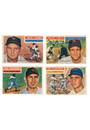 Pre-1957 Topps Autographed Baseball Cards (15)(JSA)