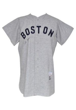 1958 Ike Delock Boston Red Sox Game-Used & Autographed Road Flannel Uniform (2)(JSA)