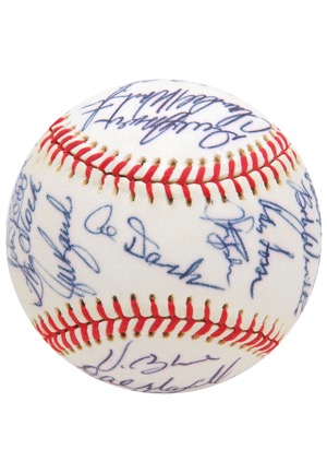 1975 Oakland Athletics Team-Signed Baseball (JSA • Dave Phillips LOA)