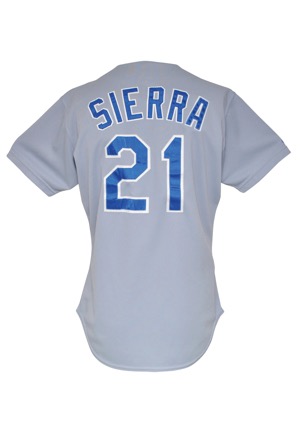 1990 Ruben Sierra Texas Rangers Game-Used Road Jersey (Sourced From the Team)