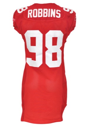 2006 Fred Robbins New York Giants Game-Used Red Alternate Jersey