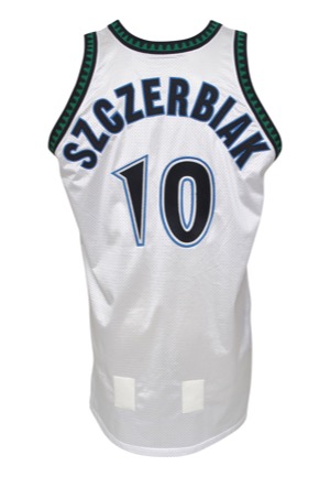1999-00 Wally Szczerbiak Rookie Minnesota Timberwolves Game-Used Home Jersey & Trunks (2)(Team Letters)