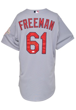 2012 Sam Freeman Rookie St. Louis Cardinals Game-Used & Autographed Road Jersey (JSA • MLB Hologram)