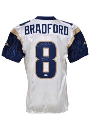 10/10/2010 Sam Bradford St. Louis Rams Game-Used & Autographed Road Jersey (JSA • PSA/DNA • Photomatch)