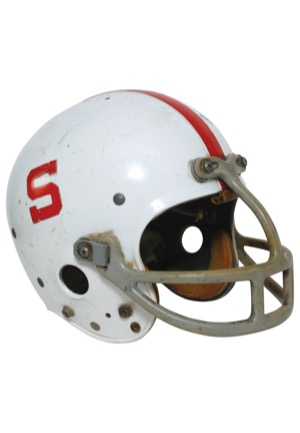 Circa 1969 Terrell Smith Stanford University Cardinals Game-Used Helmet Autographed by Jim Plunkett (JSA)