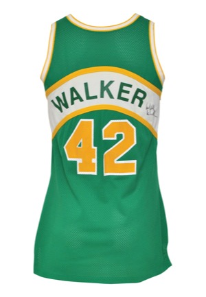 Late 1970s Wally Walker Seattle SuperSonics Game-Used & Autographed Road Uniform (2)(JSA)