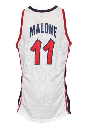 1996 Karl Malone USA Olympic "Dream Team III" Game-Used Home Jersey (Gold Medal Team)