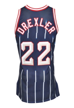1996-97 Clyde Drexler Houston Rockets Game-Used Road Jersey
