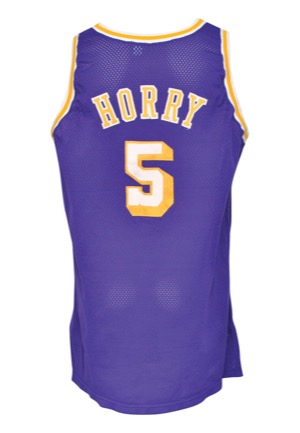 1996-97 Robert Horry Los Angeles Lakers Game-Used Road Jersey (Horry LOA)