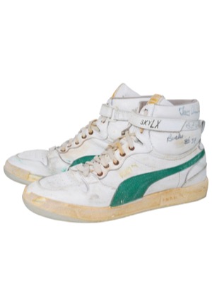 Terry Cummings Milwaukee Bucks Game-Used & Twice-Autographed Sneakers (JSA)