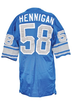 Circa 1974 Mike Hennigan Rookie Era Detroit Lions Game-Used Home Jersey