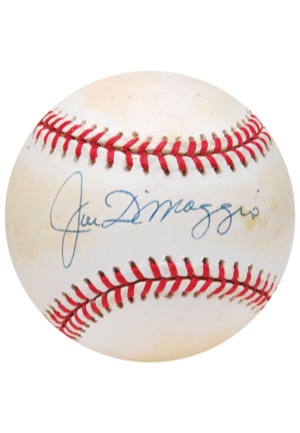 Framed Joe DiMaggio Autographed Limited Edition Danny Day Lithograph & Single-Signed Baseball (2)(JSA)