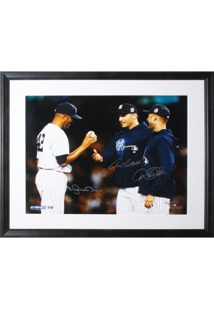 Framed Mariano Rivera, Andy Pettite & Derek Jeter Autographed Limited Edition Photo (JSA • Steiner • MLB Hologram)