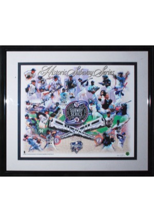 Framed 2000 Subway Series NY Yankees Multi-Signed Limited Edition Print (JSA)