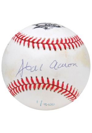 Hank Aaron, Willie Mays & Eddie Murray Autographed "3,500 Club" Limited Edition Baseball (JSA • 1 of 350)