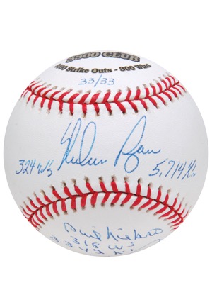 Ryan, Niekro, Perry, Carlton, Sutton & Seaver Autographed "3,300 Club" Limited Edition Baseball (JSA • 33 of 33)