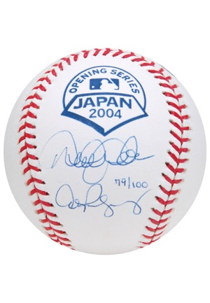 2004 Derek Jeter & Alex Rodriguez Autographed Japan Opening Series Limited Edition Baseball (JSA • MLB Hologram • Steiner)