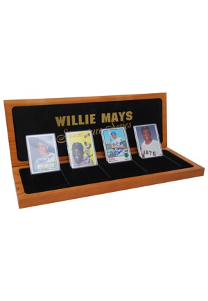 Willie Mays Autographed Signature Series Porcelain 4-Card Set, 22-Card Set with Presentation Boxes (2)(JSA)