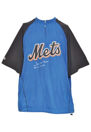 Early 1990s Tommy McCraw New York Mets Coaches Worn & Autographed Warm-Up Pullover (JSA)