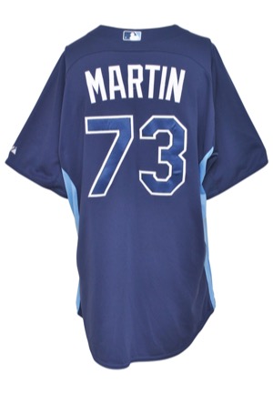 2014 J.D. Martin Tampa Bay Rays Spring Training Game-Used Jersey (MLB Hologram)