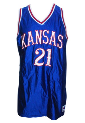 University of Kansas Jayhawks – Circa 2001 Warm-Up Jacket & Shooting Shirt Attributed to Kirk Hinrich, Circa 2003 Warm-Up Jacket and Shooting Shirt Attributed to Wayne Simien, Circa 2004 Sean...