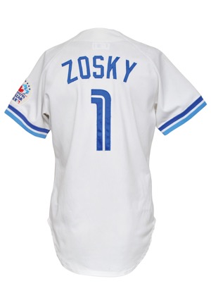1991 Eddie Zosky Rookie Toronto Blue Jays Game-Used Home Jersey