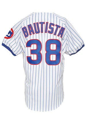 1993 José Bautista Chicago Cubs Game-Used & Autographed Home Jersey (JSA • Cubs Player-Worn Tagging)