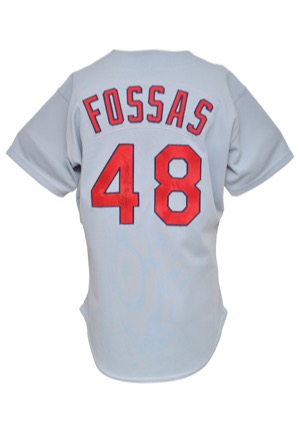 1997 Tony Fossas St. Louis Cardinals Game-Issued & Twice-Autographed Road Jersey (JSA)