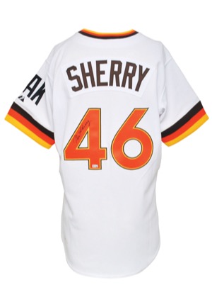 1988 Norm Sherry SF Giants Coaches Worn & 5/23/2009 Norm Sherry SD Padres Reunion Worn & Autographed Jerseys (2)(JSA • MLB Hologram)