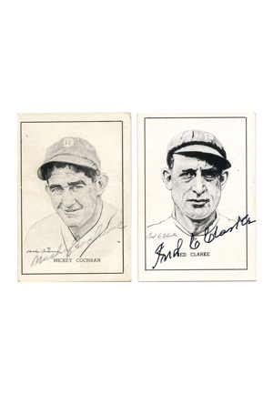 Signed 1950 Callahan Hall of Fame #16 Fred Clarke & #18 Mickey Cochrane (2)(JSA)