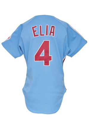 1988 Lee Elia Philadelphia Phillies Managers Worn Road Uniform (2)(Elia LOA)