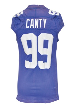 9/19/2011 Chris Canty New York Giants Game-Used Home Jersey (Repairs • Championship Season)