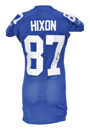 2008 Domenik Hixon New York Giants Game-Issued & Autographed Home Jersey (JSA)