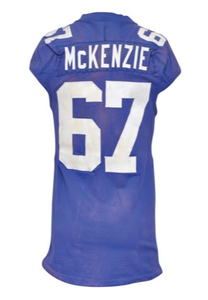 2009 Kareem McKenzie New York Giants Game-Used Home Jersey (Repairs)