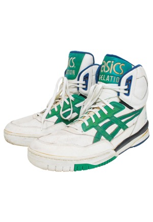 Late 1980s Alex English Denver Nuggets Game-Used & Twice-Autographed Sneakers (JSA)