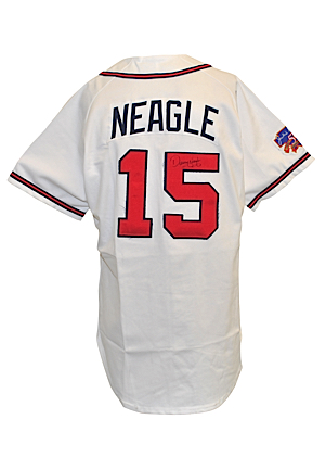 1997 Denny Neagle Atlanta Braves Game-Used & Autographed Home Jersey (JSA)
