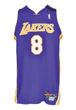 1999-00 Kobe Bryant Los Angeles Lakers Game-Used Road Jersey (Championship Season • Wilt Chamberlain Memorial Armband)