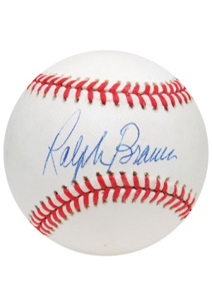 Ralph Branca & Bobby Thomson Single-Signed Baseballs (2)(JSA)