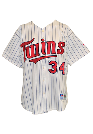1992 Kirby Puckett Minnesota Twins Game-Used Home Jersey