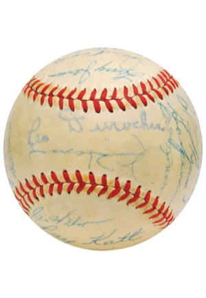 1952 New York Giants Team-Signed Baseball (JSA)