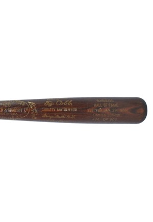 Baseball Hall of Fame Class of 1936 Limited Edition Bat with Ruth, Cobb, Johnson, Mathewson & Wagner (Inaugural HoF Class)