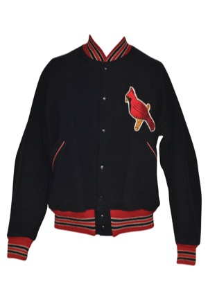 1940s St. Louis Cardinals Worn Heavy Wool Warm-Up Jacket