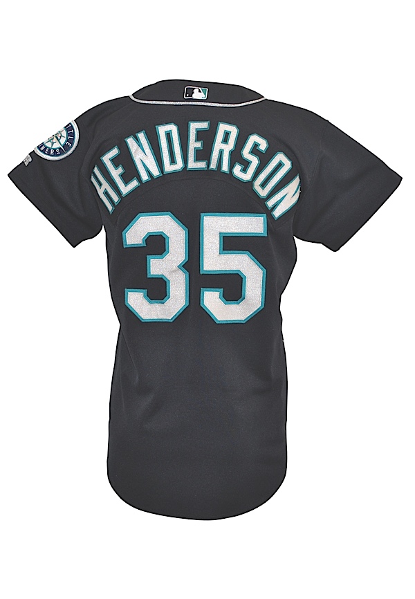 Lot Detail - 2000 Rickey Henderson Seattle Mariners Game-Used Black  Alternate Jersey